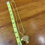 Gold Plated Coin Pendant Necklace Textured Twist Medallion Chain 13.5” JTV Photo 5