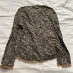 Vintage euro Brown and blue paisley long sleeve top with bell sleeves Size XS Photo 5