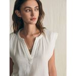 Faherty 💕💕 Dream Cotton Gauze Dylan Top ~ White Medium M NWT Photo 2