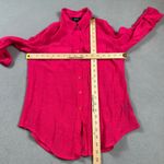 B. Wear Top Blouse Small Womens Pink Button Down Roll Tab Sleeve Collar Shirt Photo 2
