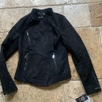 Vince Camuto Vegan Suede Leather Jacket XS Moto Asymmetric Black Photo 1