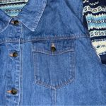 Faded Glory Vintage Y2K Half Denim Half Knit Fair Isle Jacket Blue Women’s 26W 28W 3X 4X Photo 3