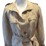 Talbots Collection Black Label Tan Jacket Style Shirt Sz 8 Photo 2