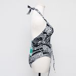 Sea Level Swim. Pampas V Neck Halter One Piece Swimsuit. Black Size 4 Photo 2