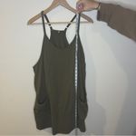 Romper Dress Shorts Women Large Green Adjustable Straps Pockets Summer Lined Photo 3