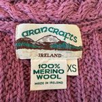 Aran Crafts 100% Merino Wool Purple Bohemian Zip Front Cardigan Size XS Photo 4
