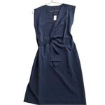 Elie Tahari Size 4 Dalia Wrap Dress Navy Blue Bow Front Wedding Guest Old Money Photo 3