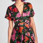 ZARA  Woman Floral Satin Mini Dress Small Photo 0