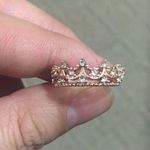 Exquisite Women Rose Gold Crown Ring Photo 3
