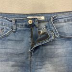 KanCan Denim Jean Mini Skirt Distressed Raw Hem Western Boho Rodeo Size 28 / 9 Blue Photo 8