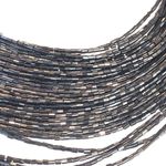 Black Bead Black Multi strand bead choker, earrings and 86” Lace Scarf Photo 2