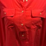 Gap  Neon Pink/Orange 5 Button Collarless Blouse Photo 1