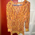 Urban Outfitters  Orange Michelle Plunging Long Sleeve Mini Dress Size Large Photo 4