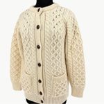 NWT Aran Sweater Market Merino Wool Aran Lumber Jacket | Sz Small | Mer White Photo 4