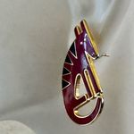 🐾 Vintage Laurel Burch "Terra" Red Enamel Dog Earrings Photo 6