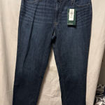 NWT L.L Bean Favorite Fit Boyfriend Jeans Straight Leg Size 12R Dark Wash Blue Photo 0
