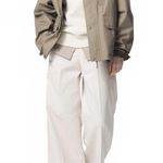 Uniqlo Wide Chino Pants Natural Off White NWT Medium Photo 0