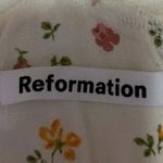 Reformation Cream Floral Hooman Long Sleeve Smocked A Line Mini Dress Size 2 Photo 3