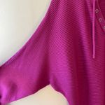 Athleta  Sz S Purple Sweatshirt Mini Dress Hoodie V Neck Stretch Kangaroo Pocket Photo 5