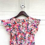 J.Crew  Mercantile Womens Dress Multicolor Floral Short Flutter Sleeve 4 Photo 5