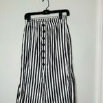 Cupcakes and Cashmere Black White Striped Faux Front Button Midi Skirt Size 2 Photo 2