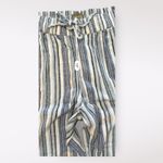 Denim & Co  Naturals Blue Stripe Wide Leg Linen Blend Elastic Waist Pant Size‎ MT Photo 5