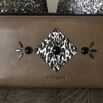Coach  Accordion Leather Wallet With Western Rivets And Snakeskin Patchwork Photo 0