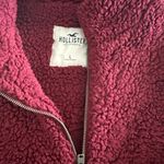 Hollister  Cozy Cropped Burgundy‎ Sherpa Jacket Photo 3