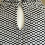 Ellie ELLE Black & White Geometric Top W/ Keyhole Button Short Ruffled Sleeves SZ XXL Photo 9