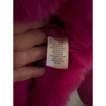 Milly  Faux Fur Jacket Coat Fushia Cropped Statement‎ Spread Collar Preppy SZ S Photo 4