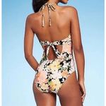 Shade & Shore Women's Halter Keyhole Bandeau One Piece Swimsuit Multi Floral XL Photo 1