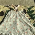 Miss Me Ivory and Coral Tank Top Photo 0