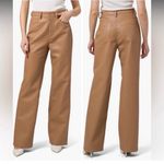 WAYF Brown Faux Leather Straight Leg Pants Size XS Photo 1