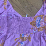 Free People  Francesca Mini Babydoll Coqette Dress Floral Pink Puff Long sleeve L Photo 12