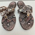 Tory Burch  Miller Womens 9* Snakeskin Leather Thong Sandals Designer‎ Shoes Logo Photo 1