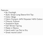 Everleigh  Shirt Womens Steipe Knit Pullover Sweater Cream Oatmeal Medium NWT Photo 7