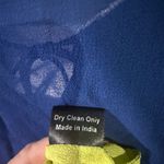 Kay Celine  Womens Beaded Boho Tunic Blouse L Blue Green Ombré Sheer Coastel Vaca Photo 4