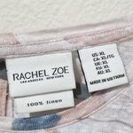 Rachel Zoe Floral Linen Top Womens Size XL Dolman Button Back Multicolor Photo 4