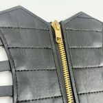 Retro Style Black Elastic Faux Leather Waist Belt Wide Waistband‎ Gold Zipper Photo 5