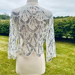 Vintage White and Silver Sequin Capelet Photo 9