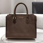 Michael Kors Black Handbag 2-Way Gold Accents 13" X 11" X 6" Photo 0