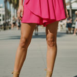 Yumi Kim Hot Pink Silk Pleated Skort Photo 0