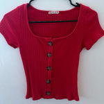 Heart and Hips Red crop top with buttons from   Photo 0
