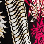 Indonesian Batik Blouse Women Top Pink Short Sleeve Medium Boxy Floral Boho Photo 7