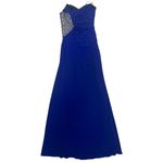 XScape  Crystal Embellished  Strapless  Evening Gown Prom Dress Maxi Blue Size 4 Photo 3