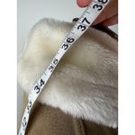 Vintage Tan Suede Shearling Lined Duffle Coat Jacket Women's Warm Winter Size M Photo 6