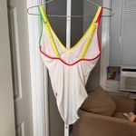 Sanctuary  Ribbed White And Multicolor Tone Swimsuit Size Small new Photo 7