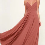 Lulus Lulu’s All About Love Rusty Rose Maxi Dress Prom Formal Long Gown Pink Women’s S Photo 0