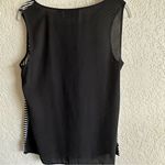 Chico's Tank Woman's 1 Sleeveless Striped White Round Neck Blouse Top Tank Photo 4