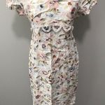 DJI Vintage Floral Dress 80s 90s Shoulder Pads Size 4 Photo 2